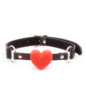 Кляп в виде сердца Fetish Mouth gag heart красный, 4 см - No Taboo