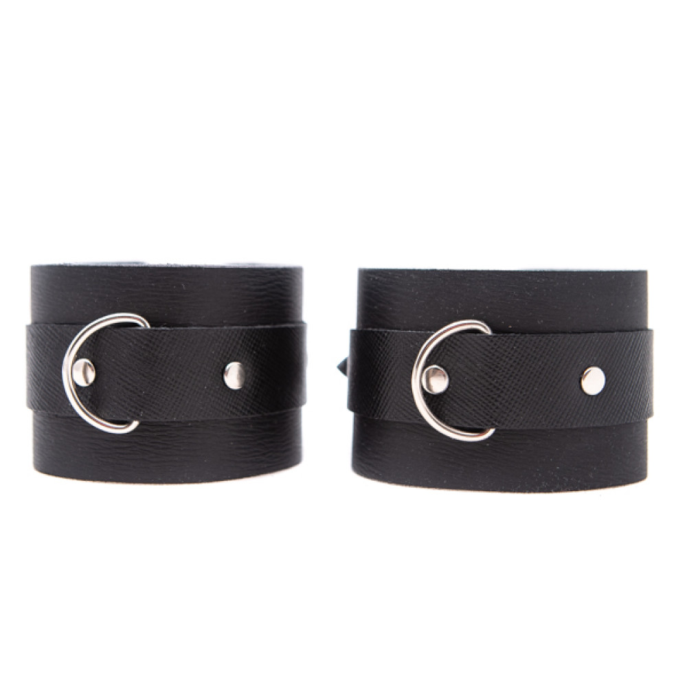 Шкіряні наручники з нікельованою пряжкою (без зчіпки) (30856), zoom