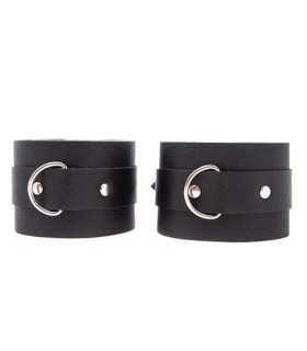 Кожаные наручники с никелированной пряжкой (без сцепки) - No Taboo