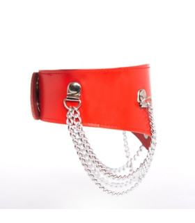 Красный ошейник с цепочками NO TABOO - No Taboo