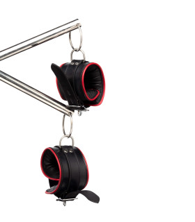 Крестовина металл с наручниками и поножами из кожи Голландия ручная работа - No Taboo