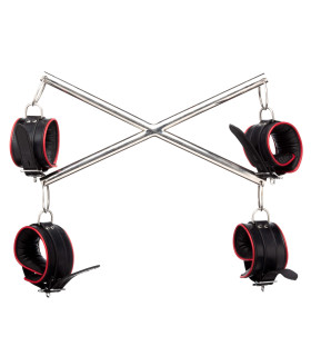 Крестовина металл с наручниками и поножами из кожи Голландия ручная работа - No Taboo