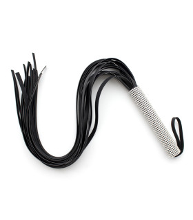 Флоггер со стразами IDEA SM черный, 70 см - No Taboo