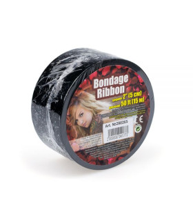 Лента бондажная черная bondage ribbon 15 м - No Taboo