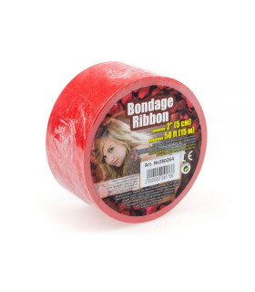Лента бондажная красная bondage ribbon 15 м - No Taboo