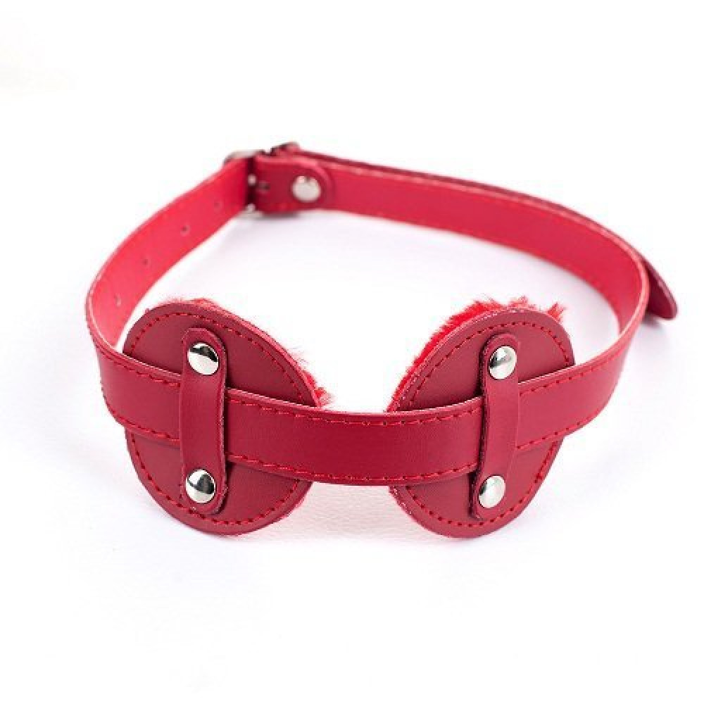 Маска на глаза красная кожзам (23729), zoom