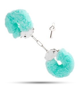 Металлические наручники с мягким мехом S&M CuffS, мятный NO TABOO - No Taboo