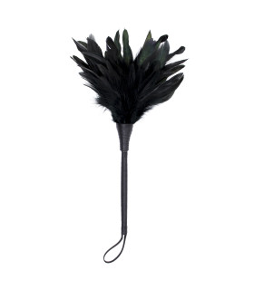 Тіклер зі штучного пір'я IDEA SM на довгій ручці, чорний, 35 см - No Taboo