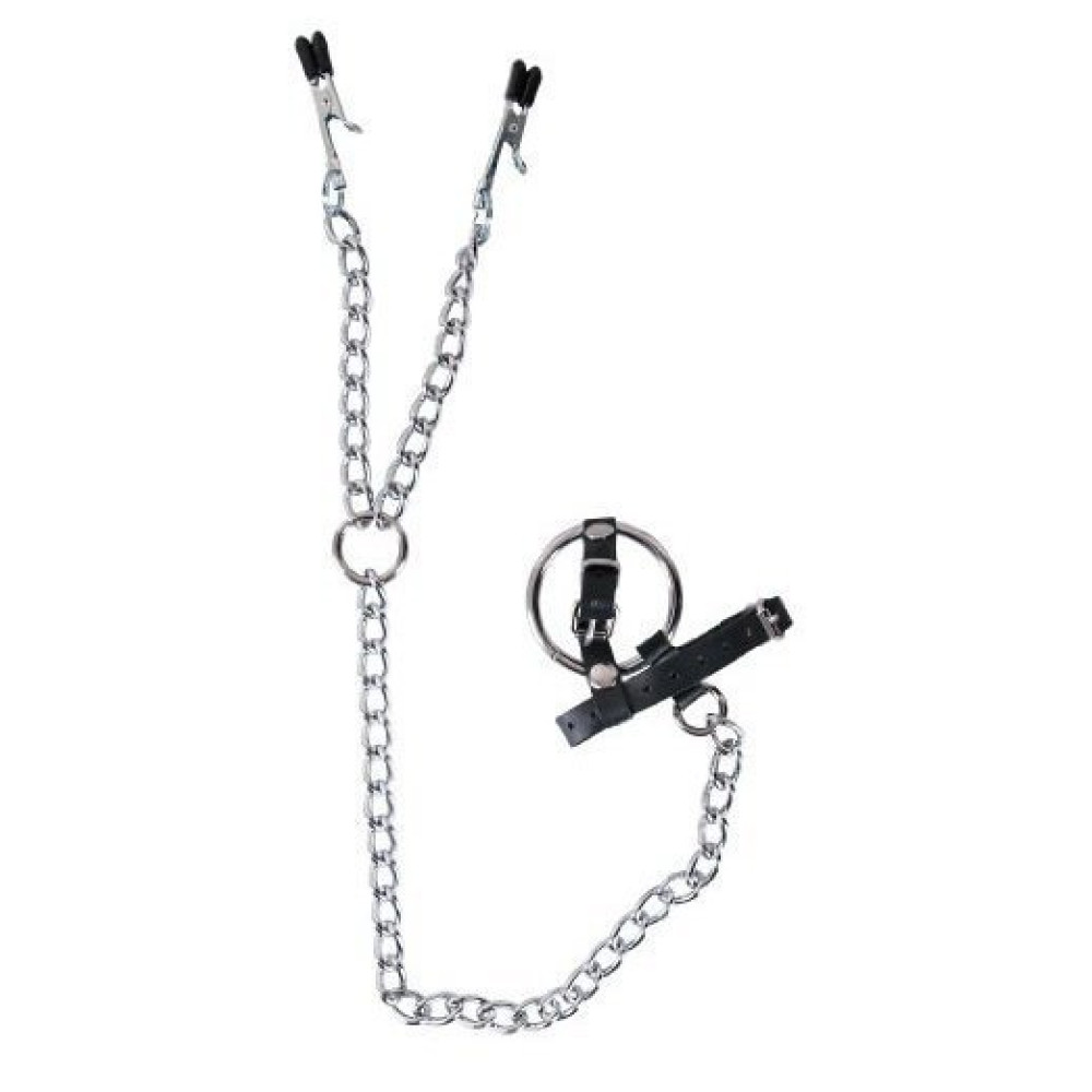 Мужские зажимы на соски с эрекционым кольцом NO TABOO (20102), zoom