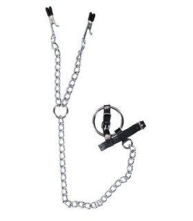 Мужские зажимы на соски с эрекционым кольцом NO TABOO - No Taboo