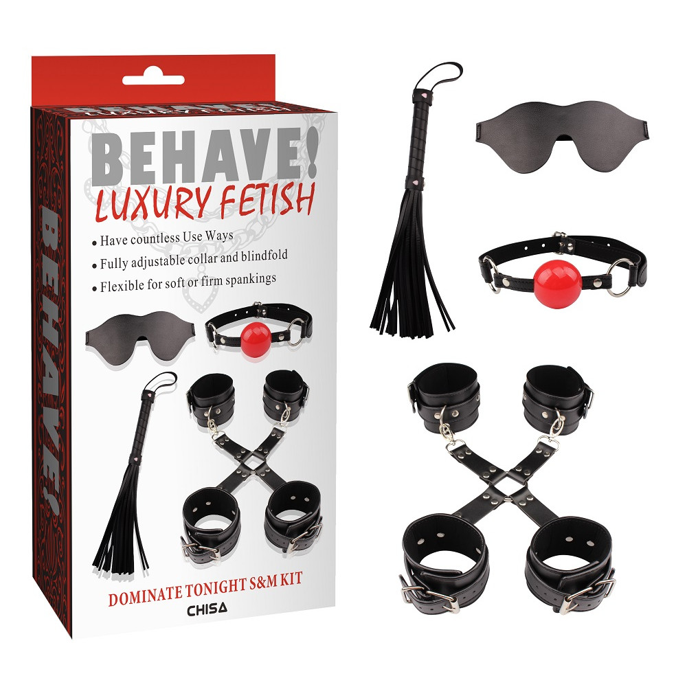 Набор БДСМ 6 предметов Chisa Behave Luxury Fetish, черный (34798), zoom