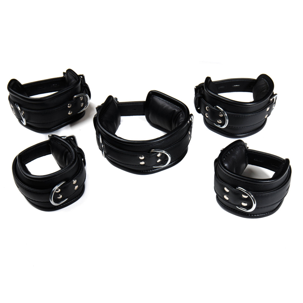 Набор ошейник с поножами и наручниками, натуральная кожа, Голландия (28554), zoom