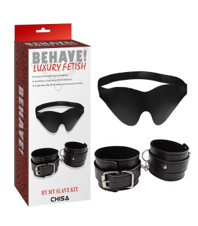 Набір для БДСМ маска та наручники Chisa Behave Luxury Fetish чорний - No Taboo