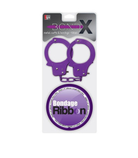 Набір наручники і скотч Bondx, фіолетовий - No Taboo