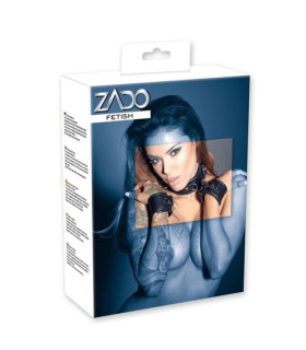 Нашийник з наручниками, натуральна шкіра, ZADO - No Taboo