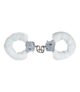 Наручники с мехом Toy Joy белые - No Taboo
