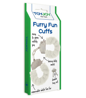 Наручники с мехом Toy Joy белые - No Taboo