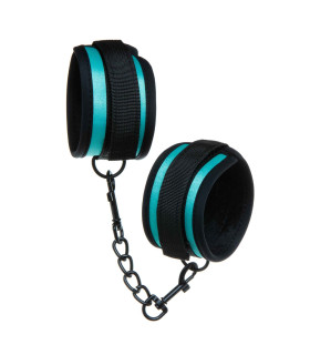 Наручники бірюзові міцні тканинні - No Taboo