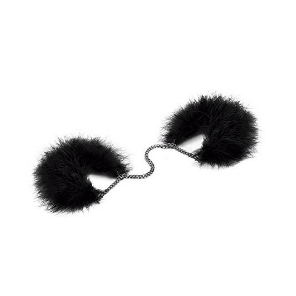Наручники с перьями Bijoux Indiscrets черные, OS (30377), zoom