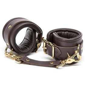 Наручники шкіряні COCO DE MER-L / XL BROWN - No Taboo