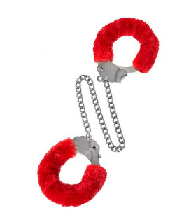 Наручники металл с красным мехом, длинная цепь NO TABOO - No Taboo