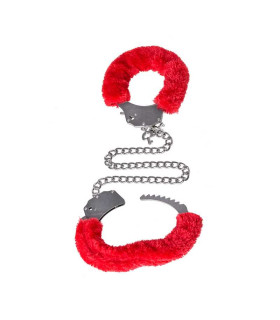 Наручники металл с красным мехом, длинная цепь NO TABOO - No Taboo