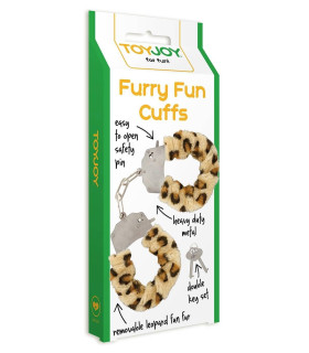 Наручники с мехом Toy Joy леопардовые - No Taboo