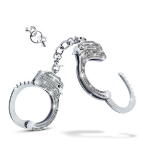 Наручники металлические Temptasia со стразами, серебристые - No Taboo