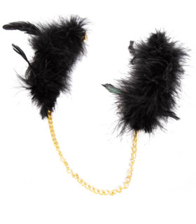 Наручники Romfun з чорним пушком - No Taboo