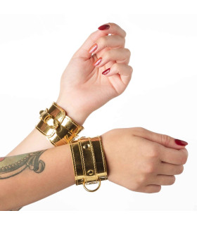 Наручники ручной работы золотые БДСМ - No Taboo