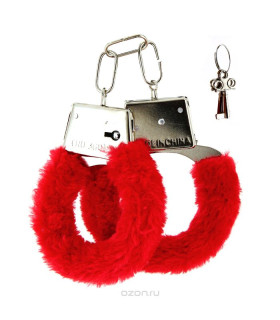 Наручники с мехом Клубничка - No Taboo