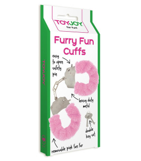 Наручники с мехом Toy Joy розовые - No Taboo