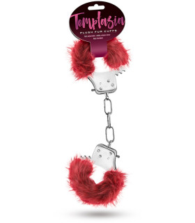 Наручники "Temptasia" Plush fur Cuffs" красный мех - No Taboo