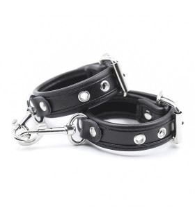 Наручники тонкі кожзам на карабінах - No Taboo