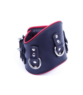 Ошейник анатомический 3 кольца кожа ручная работа, Голландия - No Taboo