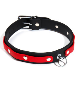 Ошейник черный с красным Голландия ручная работа - No Taboo