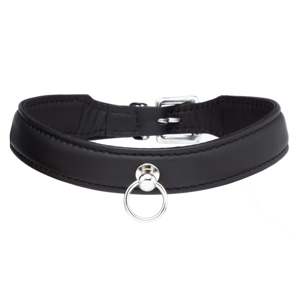 Ошейник чёрный с кольцом Голландия ручная работа (34999), zoom