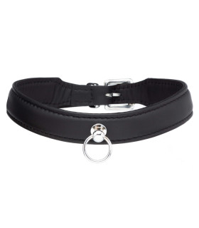 Ошейник чёрный с кольцом Голландия ручная работа - No Taboo