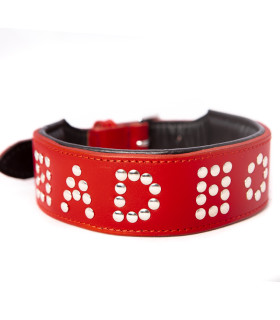 Ошейник красный кожа BAD BOY ручная работа, Голландия - No Taboo