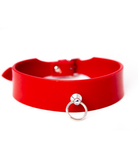 Ошейник красный латекс Голландия ручная работа - No Taboo