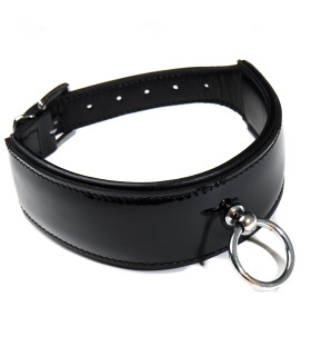 Ошейник лакированный черный Голландия ручная работа - No Taboo