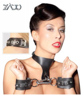 Ошейник Наручники ZADO кожа металл - No Taboo