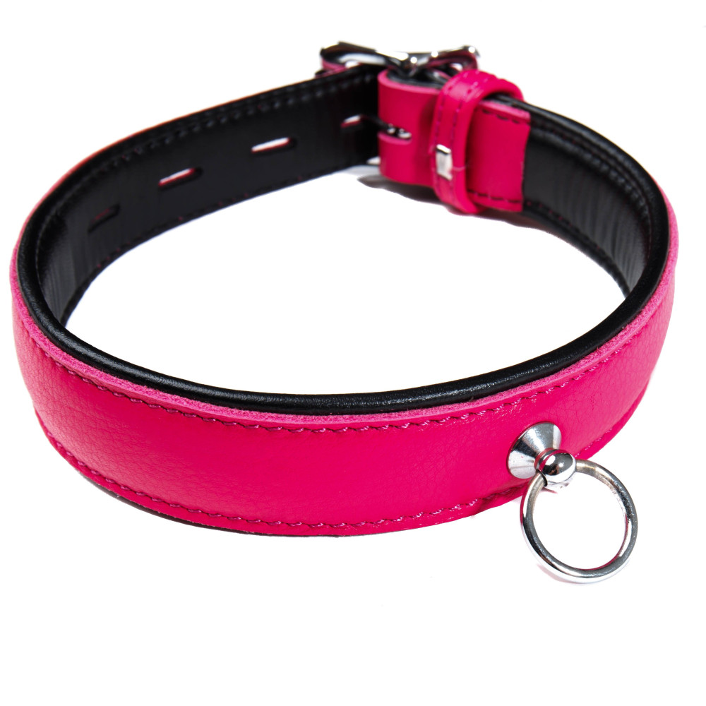 Ошейник кожаный розовый Голландия ручная работа (28586), zoom