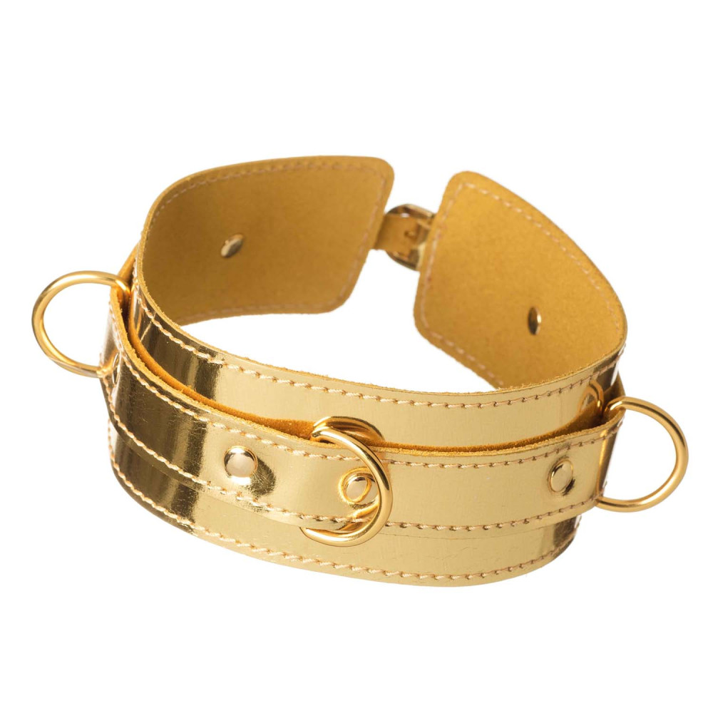 Ошейник ручной работы золотой БДСМ (33670), zoom