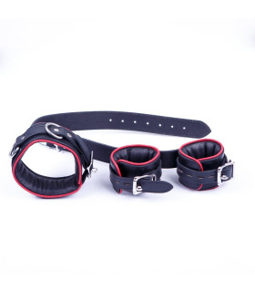 Ошейник с наручниками за спиной кожа, Голландия - No Taboo