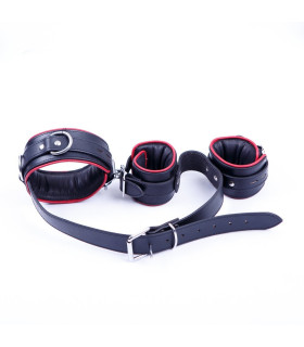 Ошейник с наручниками за спиной кожа, Голландия - No Taboo