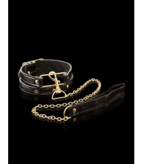 Ошейник с поводком FF GOLD - COLLAR AND LEASH - No Taboo