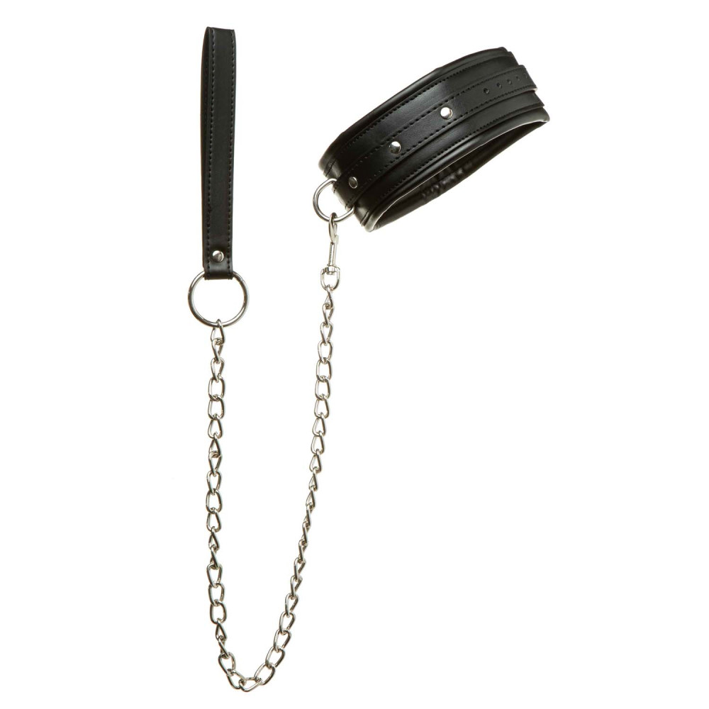 Ошейник с поводком мягкий, кожзам NO TABOO (33136), zoom