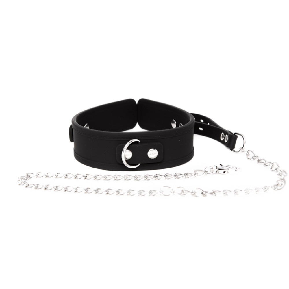 Ошейник с поводком 100% медицинский силикон NO TABOO (21727), zoom