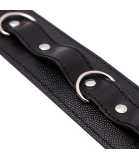 Ошейник черный с тремя колечками для фиксации - No Taboo